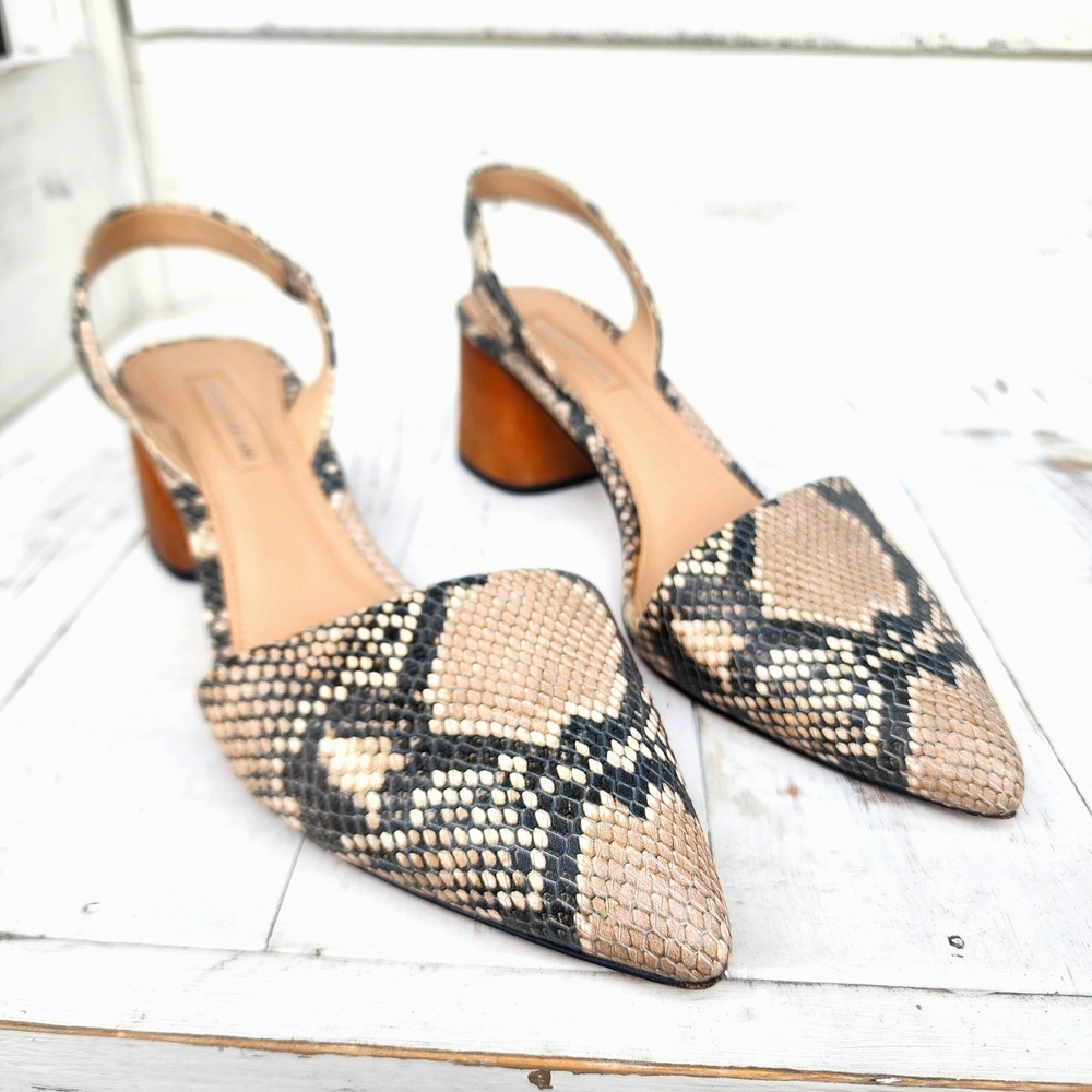 Antonio Melani Snake Print Slingback Pumps size 8.5